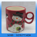 Christmas snowman ceramic mug with number handle